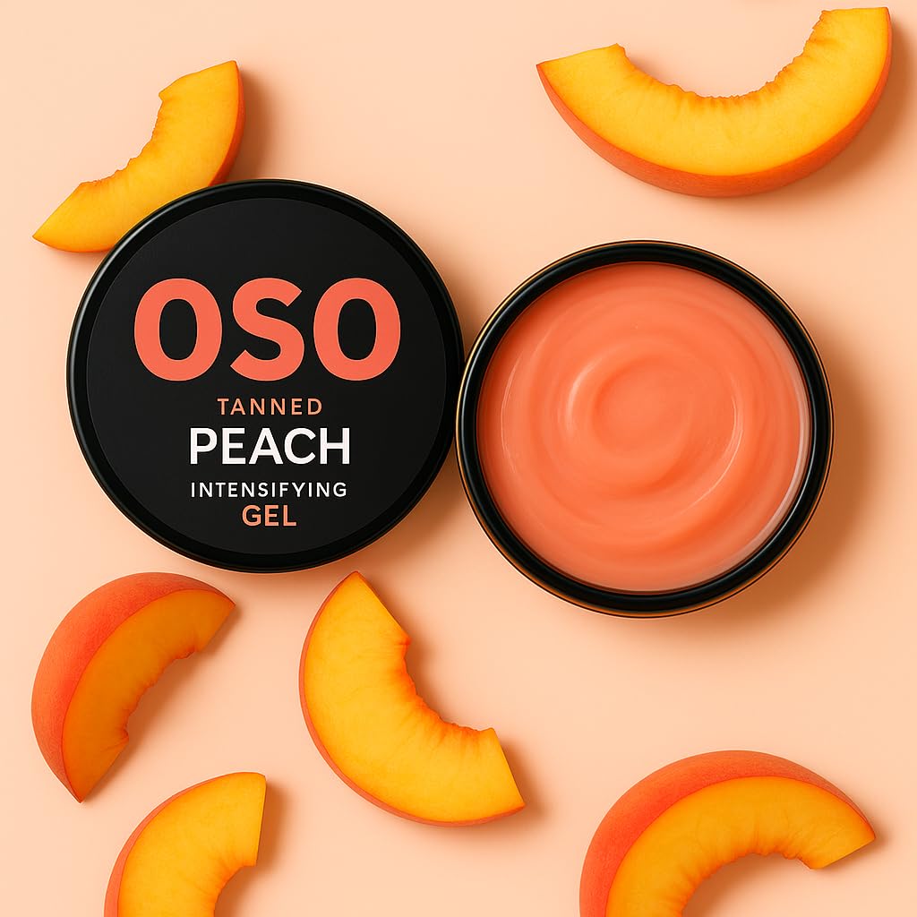 OSO Tanned - Tanning Accelerator Gel - 100g Peach, Infused With Shea Butter, Vitamin E, Ultra Hydrating, Sunbed & Outdoor Tanning, Designed To Enhance Your Tan, Extremely Intense For Darkest Tan