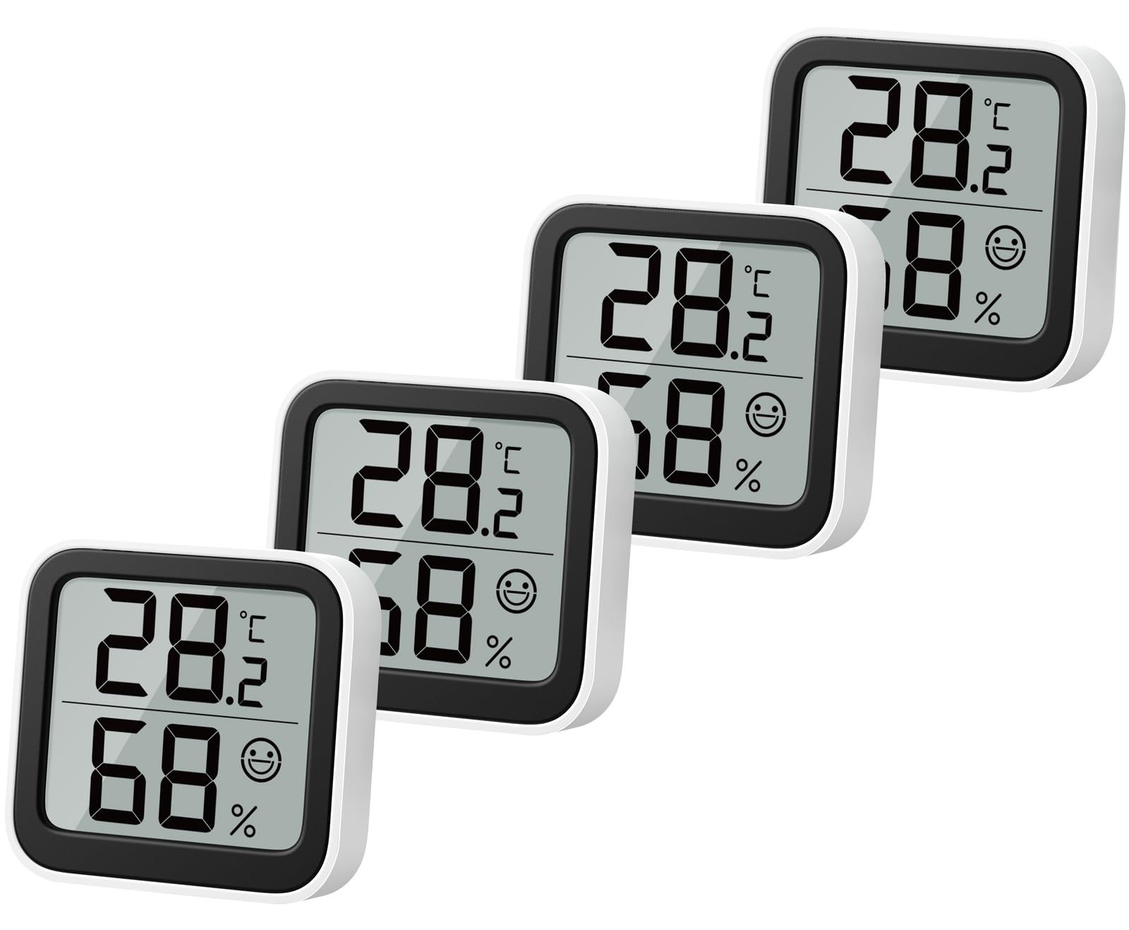 NOKLEAD Thermometer Humidity Meter Inside Mini Hygrometer Monitor Room Temperature Measuring Device with Face Icon Comfort Indicator ℃/℉ Switch for Baby Room Greenhouse Office Living Room (4)