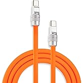 chubbycable Chubby 2.0 USB C 240W Fast Charging Cable Silicone Soft Durable USB C Cable Extra Thick Charger Cord Compatible with iPhone 17-15 Series iPad, Orange, Type-C to Type-C, 3.3FT