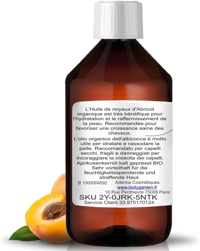 B.O.T. Cosmetics & Wellness - Organic Cold Pressed Apricot Kernel Oil, 500 ml (Pack of 1) - Image 3