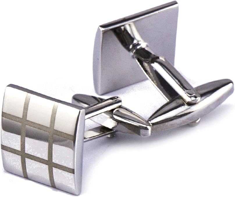 Gioielli Maschili Gemelli Per Camicia Uomo BANEMI - Design Quadrato In Rame E Acciaio Accessori Abito Formale - 2