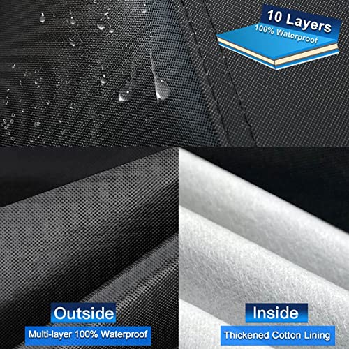 Holthly 10 Layer Outdoor Car Cover, Waterproof Car Cover, Sun and Dust Protector Cover, Car Layer Suitable for Audi A4 A5, BMW 3 Series, Mercedes C-Class, VW Passat, etc. C7 Black