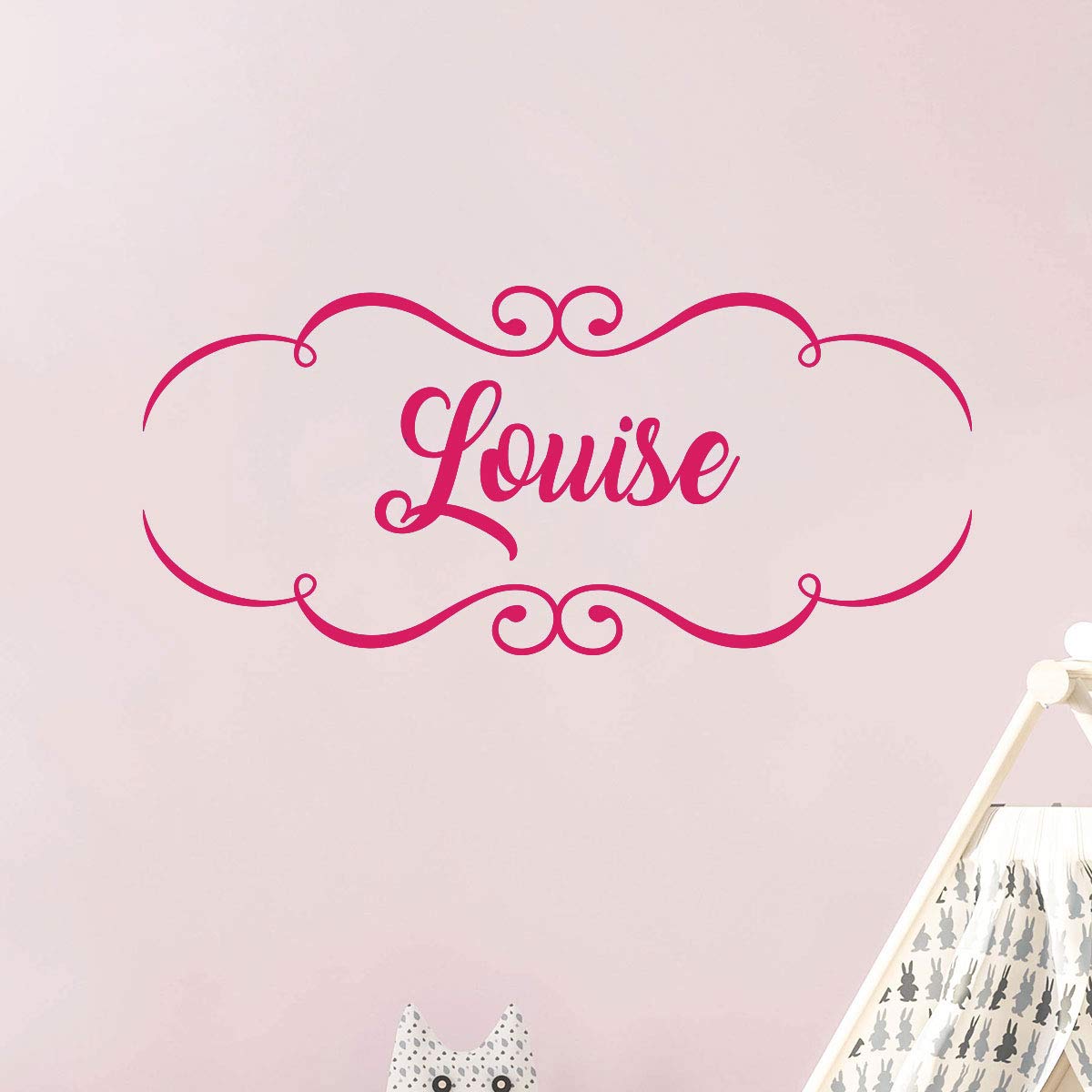 Personalised Name Stickers | Personalised Name Sticker - Children's Room Wall Decoration | 2 Sheets of 10 x 30 cm and 40 x 30 cm - Fuchsia