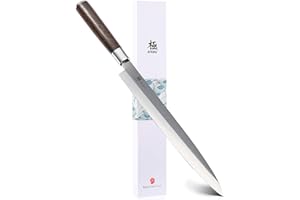 KYOKU Samurai Series - 10.5" Yanagiba Knife Japanese Sushi Sashimi Knives - Superior Japanese Steel - Wenge Wood Handle - wit