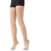 MGANG Plus Size 3XL Extra Wide Ankle and Silicone Band, 15-20 mmHg Medical Compression Stockings for Men & Women, Full Leg Support for Varicose Veins, Edema, Travel, Flight, Pregnant, Beige