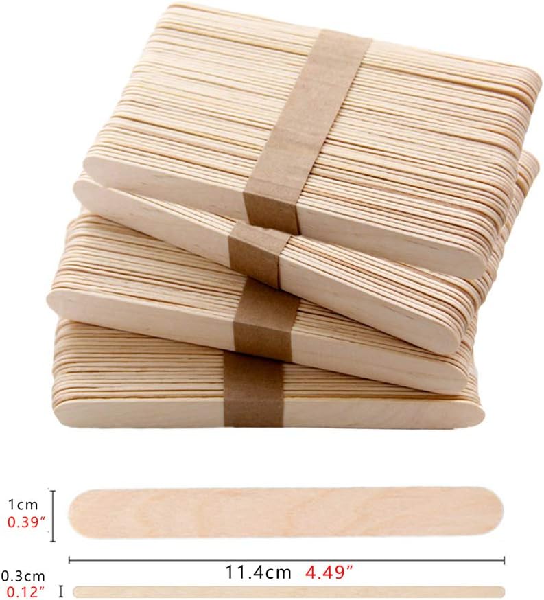 200 PCS Craft Sticks Popsicle Ice Pop Ice Cream Sticks Natural Wooden 4-1/2" Length Treat Sticks Great for DIY Craft Creative Designs: Arts, Crafts & Sewing