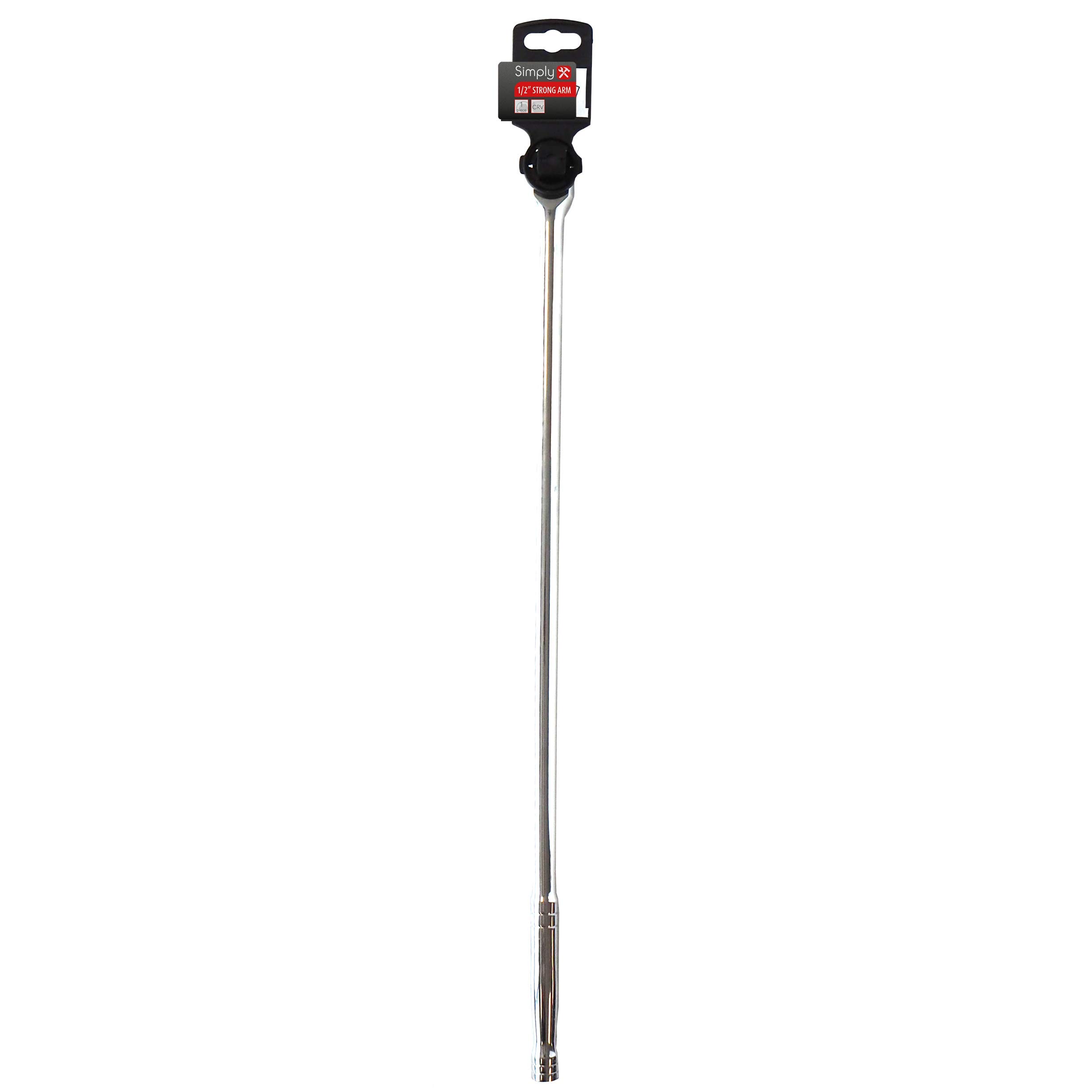 ½ Inch Strong Arm Bar, 23″ Long Breaker Bar with Flexible Head, Heavy Duty Chrome Vanadium Tool