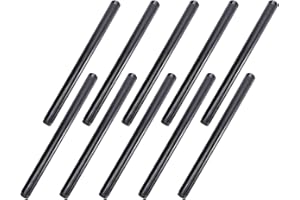 1/2" x12" Black Painted Iron Pipe, Home TZH 10 Pack Threaded Black Paint Finish Metal Pipe Nipple for DIY Project/Furniture/Shelving Decoration(10, 12")