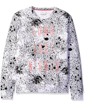 Men's Fleece Splatter Crew Neck Sweatshirt