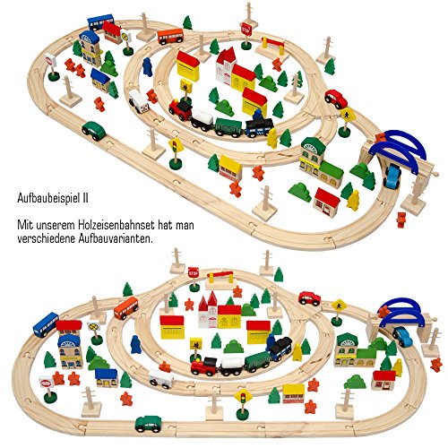 12075, Wooden Train Set, 130 Pieces, More than 5 m of Tracks