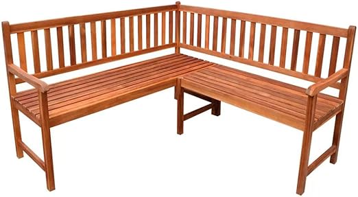 Amazon Com Irene Inevent Wood Garden Corner Bench Outdoor Park