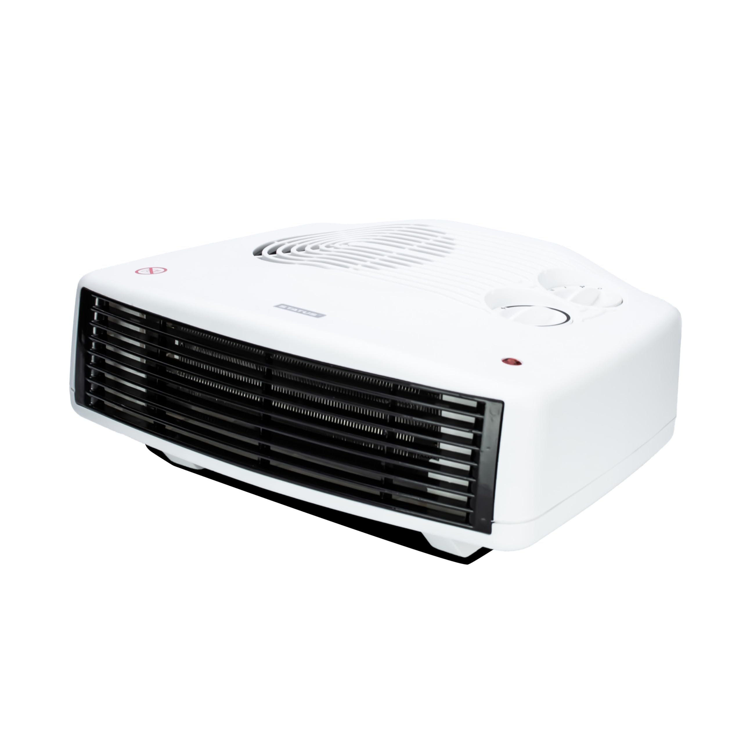STATUS Flat Fan Heater 3000 W (3 kW), White Portable Electric Radiator with 2 Heat Settings, Adjustable Thermostat, Overheat Protection & Carry Handle, (FFH1P‑3000W1PKB)