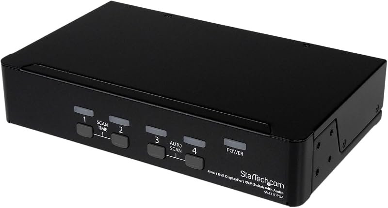 StarTech 4 Port DisplayPort KVM Switch w/ Audio USB Keyboard Video Mouse