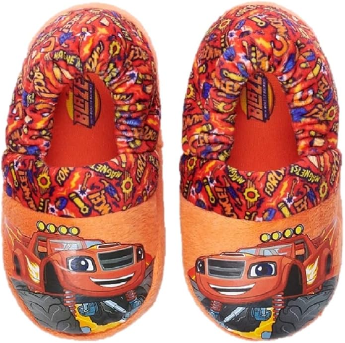 Boys Blaze Monster Machine Truck Slippers Slip On Toddler Kids Slipper