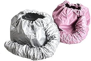 Kingzhuo 2 Pcs Bonnet Hair Dryer Portable Safe Women Hair Dryer Soft Bonnet Hair Dryer Hood Soft Hat Hair Dryer Hat Dryer for Blower (one Sliver Another is Pink)