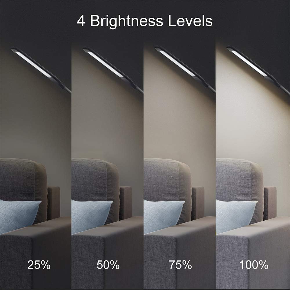 Miroco LED Floor Lamp with 4 Brightness Levels & 4 Colors Temperatures, Adjustable LED Floor Light, Dimmable Adjustable Reading Standing Lamp for Sewing Painting Piano Puzzle Craft Bedroom Office - - 