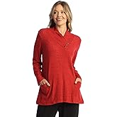 Jess & Jane Women's Brushed Hacci Pleat Neck Top - VP5