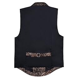 Barry.Wang Mens Brown Black Paisley Victorian Suit