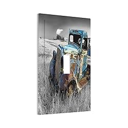 Vintage Country Old Blue Truck 1 Gang Light Switch