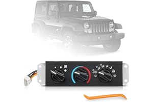 Femibon HVAC A/C Heater Control Panel with Blower Motor Switch for 1999-2004 Jeep Wrangler TJ Replace# 55037473AB, BL101, HS-373