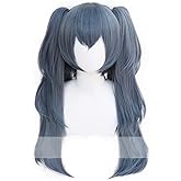 magic acgn Blue Fog Long Hair Cosplay Wig Party Lolita Clip on Ponytails Halloween Wig