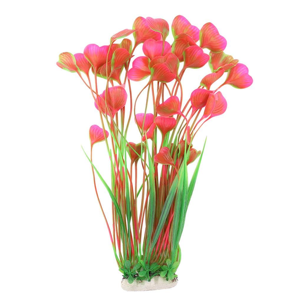 Artificial Aquarium Water Plants Lifelike Plastic Plants Grass Ornament Fish Tank Artificial Underwater Plants Aquarium Decor and Accessories(Pink)