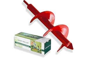 DEEGETEL Auger Drill bit for Planting 4"X12", Garden Ground Earth Spiral Drill Bit for 3/8" Hex Drive Drill, Easy Bulb Auger for Post Hole Digger Flowers, Metal Bedding Digging Plant Rapid Planter Tool