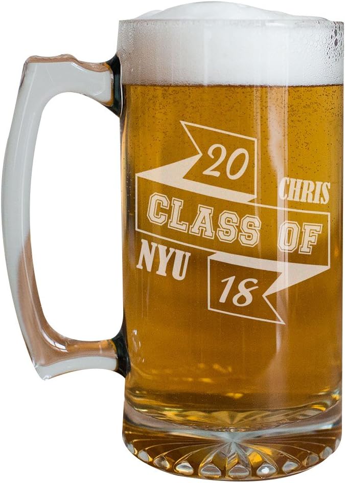 GiftsForYouNow Class Of Graduation Personalized Beer Mug