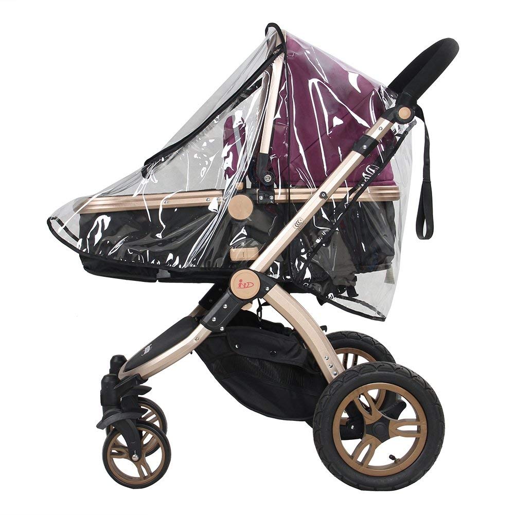 Tnfeeon Baby Stroller Rain Cover, Universal PVC Transparent Waterproof Wind/Snow Shield