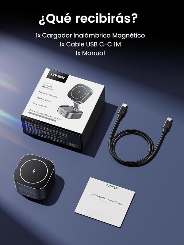 Zapix Cargador Inalámbrico iPhone 2 en 1 Estación de Carga Magnética