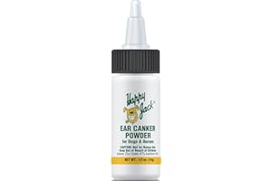 HAPPY JACK Ear Canker Powder (0.5 oz) Dog Ear Powder for Ear Infections, Made in USA Allergies, Polyps, Overproduction of Ear Wax, Excessive Swimming