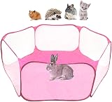 Heppurg Portable Small Animal Playpen 120cm Pink White Foldable Tent view 2