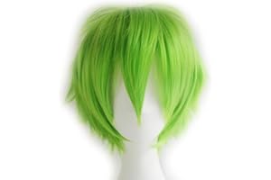 Wiggy Mermaid Short Green Wig Saint Patricks Wig Unisex Anime Spiky Layered Wig for Halloween Party Christmas Green Monster Cosplay