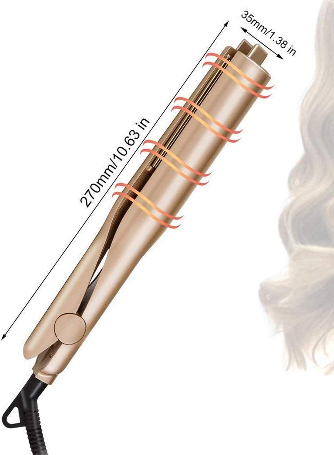 LANDOT Hair Straightener and Curler 2 in 1, Professional Twist Straightening Curling Flat Iron for Hair, Dual Voltage Hair Styling Tools with 3D 1 Inch Titanium Plate Gold Color: Health & Personal Care