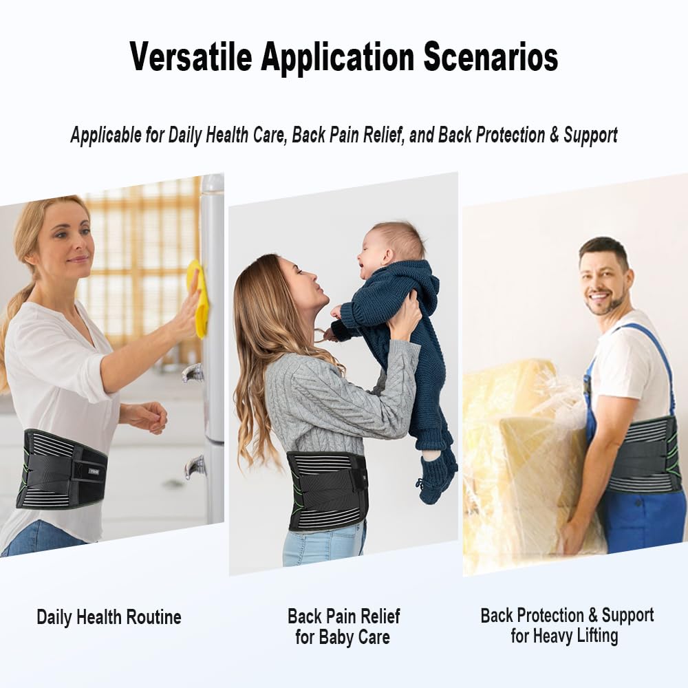 YAHA Back Brace for Lower Back Pain Relief for Women/Men with Lumbar Pad, Back Support Belt with 7 Stays for Heavy Lifting, Sedentariness, Breathable Lumbar Support for Herniated Disc, Sciatica - L