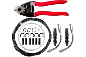 Wooswen Black Universal Bike Shift Cable Housing Kit Includes Cable Cutters, Bike Shift Cable, Brake Cable Easy Install Easy 