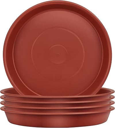 TStarJungle 5 Pack Plant Saucers 24cm Drip Trays Indoor Outdoor Pots