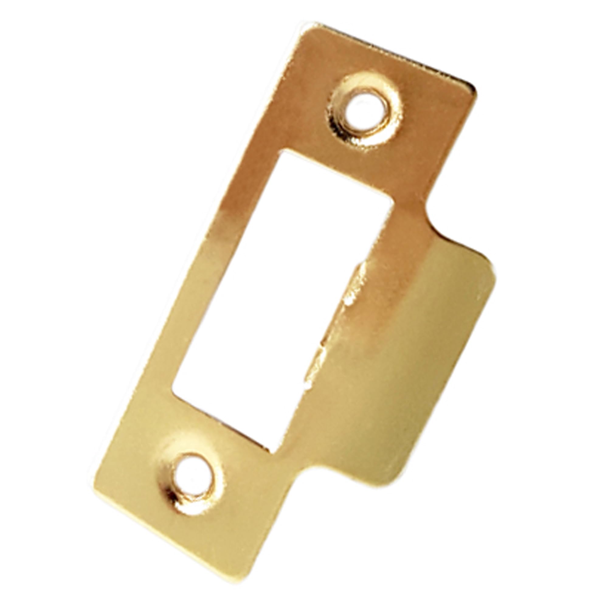 Strike Plate for Interior Door Frames - Lenght: 75mm (Polished Brass - Square Edge)