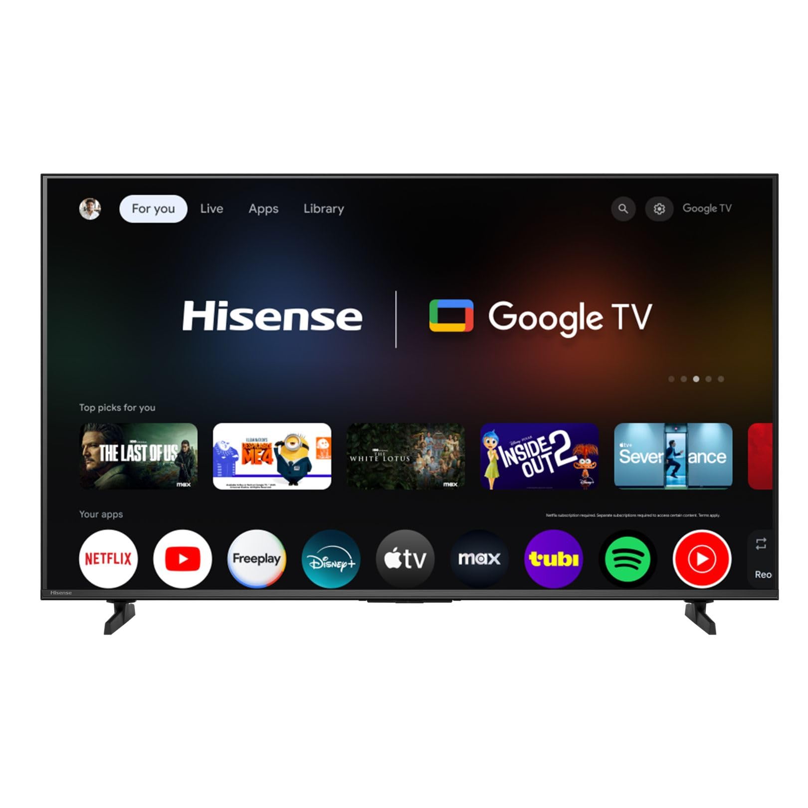 Photo 1 of *PARTS ONLY* Hisense 50-Inch Class H5 Series 4K UHD HDR Google Smart TV (50H5BG, 2025 Model) - Dolby Vision Gaming, HDR 10, Motion Rate 120, AI Upscaler, DTS Virtual X, Game Mode Plus, Google Assistant Built-in