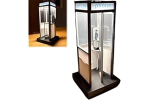 Retro Vintage Tall Phonebooth Lamp, Vintage Telephone Booth LED Night Light, Handmade Mini Classic Street Phone Booth Desk Li