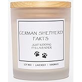 German Shepherd Gifts, German Shepherd Decor, Dog Mom Gifts for Women, Dog Farts Candle, Pet Friendly Lavender Scented Candle, Natural Soy Wax & Natural Essential Oils