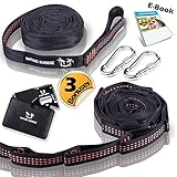 ONE DAY SALE!!! Hammock Straps For Tree By Nature Sunrise –XL Heavy Duty Easy To Set Adjustable hanging straps- 3 Bonuses!!! Carabiners & Survival Gadget & E-BOOK