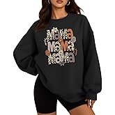 DOOLECK Mama Sweatshirts Oversized Crewneck Long Sleeve Mom Sweatshirt Graphic Casual Loose Fit Pullover