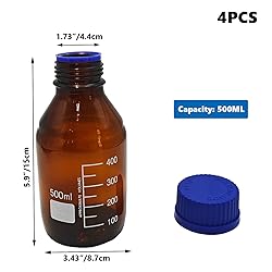ZYNXTAR 4 Pack Amber Borosilicate Glass Storage