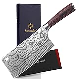 Sunnecko 7 Inch Cleaver Knife, High Carbon