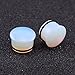 ZS Single Flare Clear Opalite Moonstone Ear Plugs and Tunnels with O-Ring Stretcher Expander Pair (11/16
