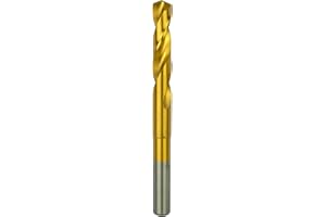 Greycore Tools 17/32 Inch Reduced Shank Drill Bit, 1/2" 3-Flat Shank, High Speed Steel with Industrial Titanium Coating, Drill Bit for Steel, Iron, Wood, Plastic (17/32" x 6" RS)