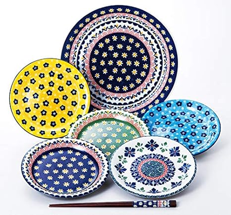 Amazon ポルスカ の可愛い北欧シリーズパーティープレートのギフトセット 小皿 5枚 大皿 1枚 箸 1本 結婚式 結婚祝い 引出物 内祝い 花模様 食器 テーブルウェア 代引き不可 慶弔事用ふくさ オンライン通販