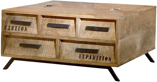 Couchtisch Wohnzimmertisch Sofatisch Romsdal Retro Vintage Design Massivholz Mangoholz Natur Breite 90 Cm Tiefe 90 Cm Hohe 45 Cm Amazon De Kuche Haushalt