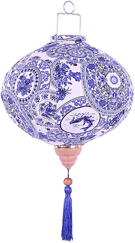 Panda Legends Chinese Style Cloth Lantern Traditional Blue And White Porcelain Pattern Home Garden Hanging Decorative Lampshade 14 Amazon Co Uk Kitchen Home